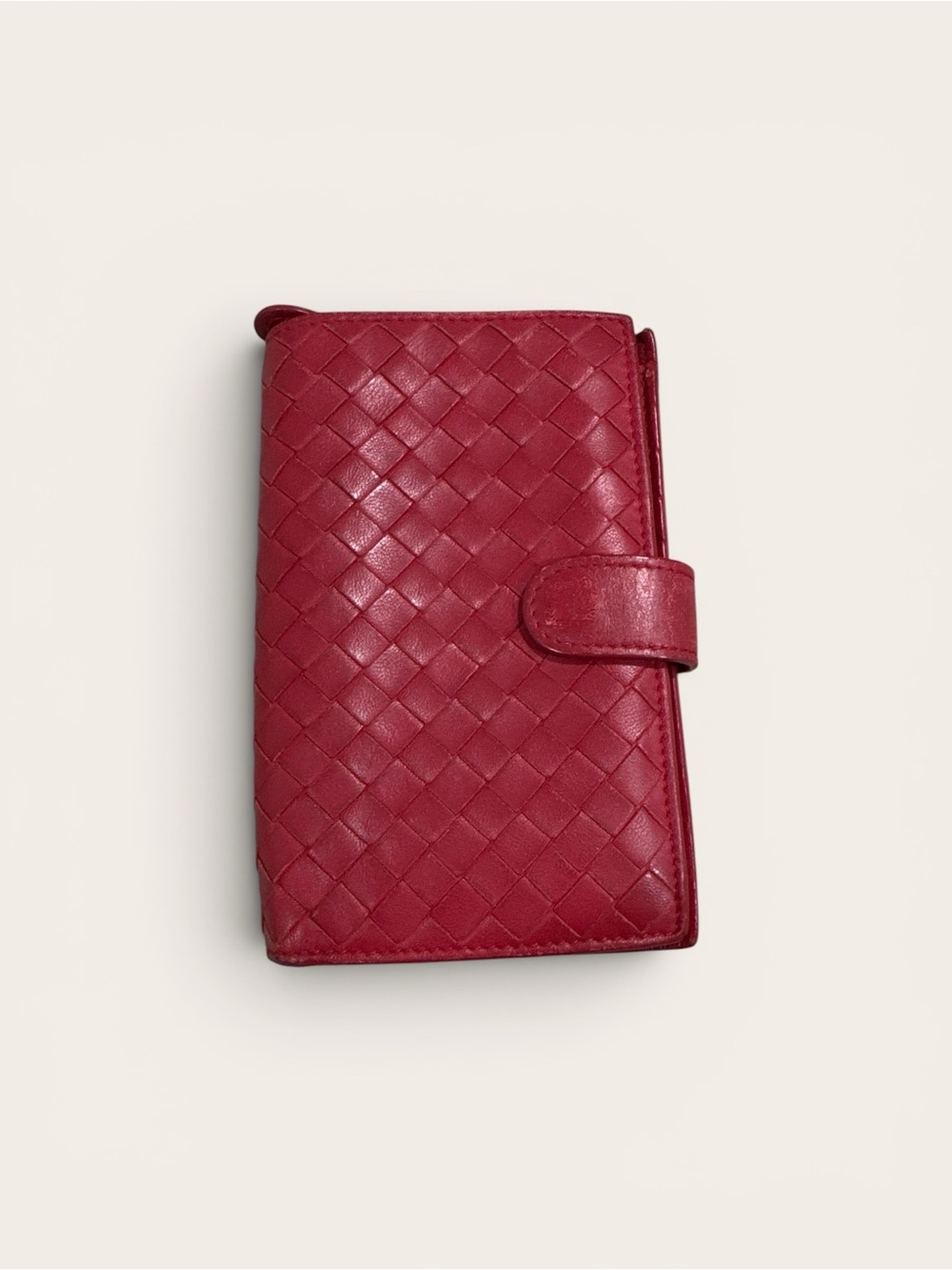 Bottega Veneta Red Intrecciato Leather Wallet